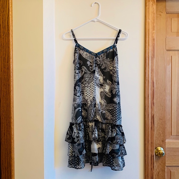 Xhilaration Ruffle Spaghetti Strap Mini Dress, L/G - Picture 3 of 5